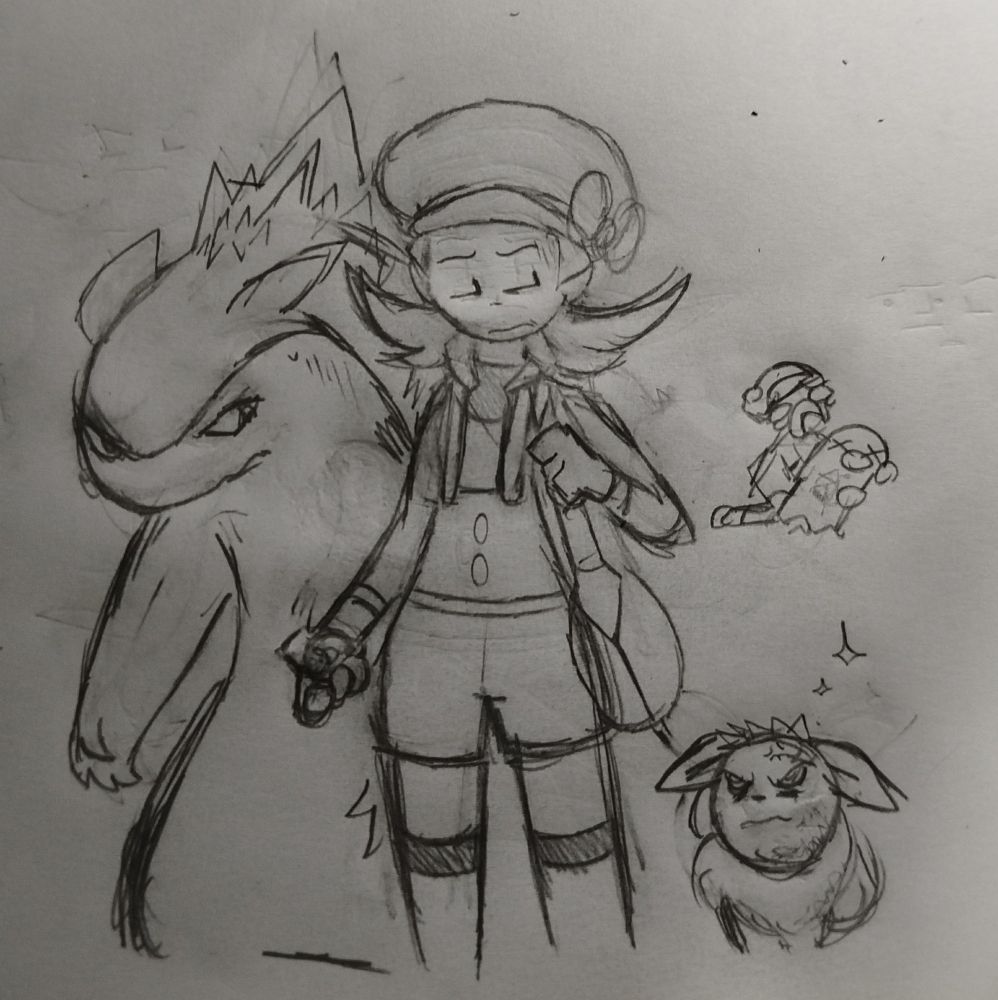 moments after EEeEE killed some poor kid's Diglett, with Claus (Lyra) and Typhlosion looking mildly concerned