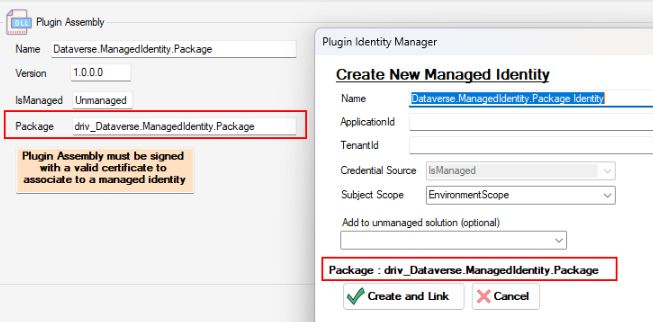 Screenshot of the Plugin Identity Manager tool for XrmToolBox 