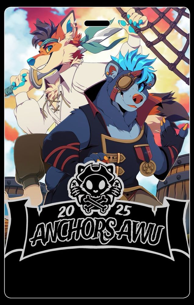 Same as the previous image but the text and skull and crossbones are silver and the BG is a morning glow with clouds. 