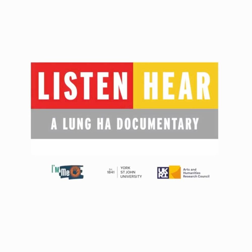 The Lung Ha company logo repurposed to read 'Listen | Hear: A Lung Ha Documentary', used as part of the title credits for our short documentary film.