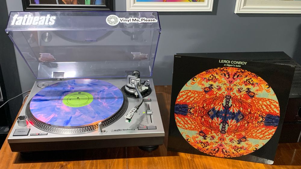 LEROI CONROY
a tiger's tale
blue & pink swirl vinyl with bright green centre label
