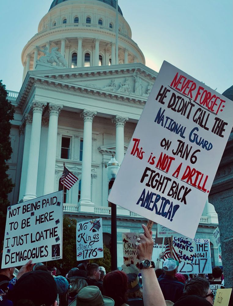 NoKings protest on the steps of the CA Capitol in Sacramento 