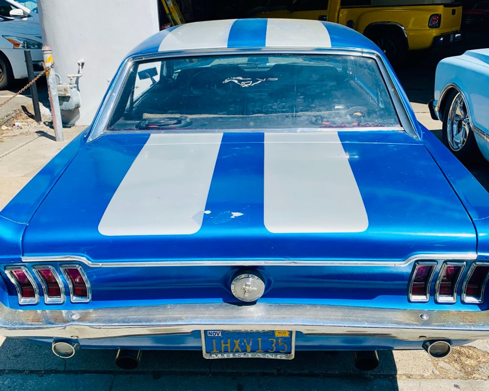 Shiny blue Mustang 