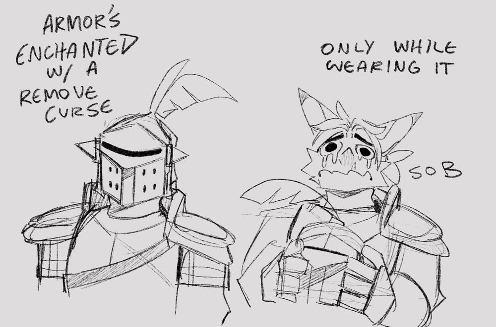 character notes saying Yorick's armor is enchanted with a remove curse spell, but only while wearing it