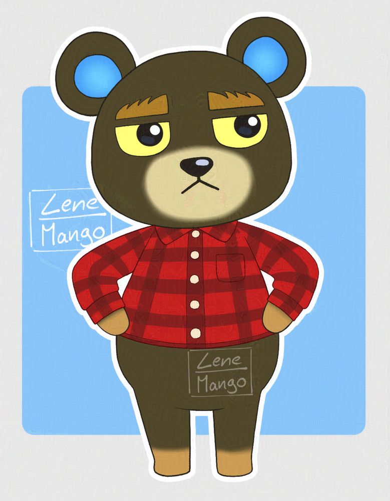 Sketch of Grizzly from Animal Crossing