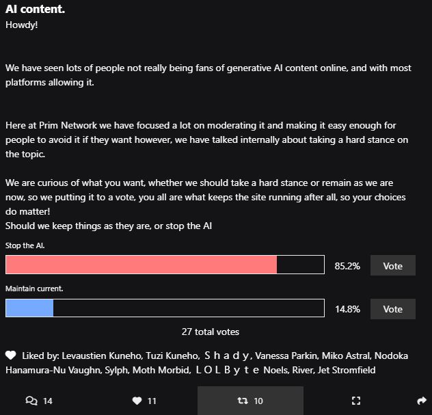 poll on prim network bout gen ai