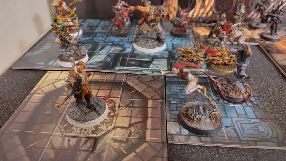 Focus shot of the duelist fighting two feral vampires 