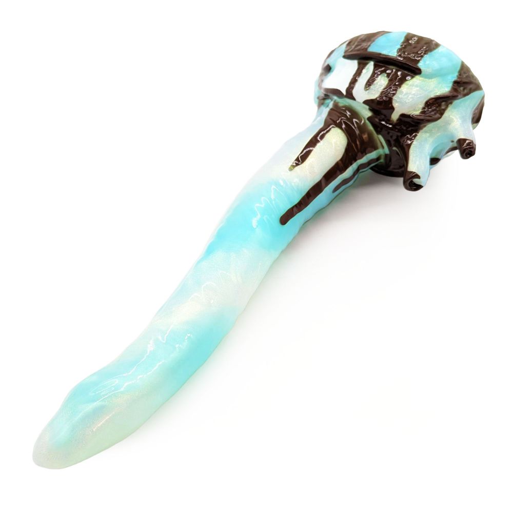 a mint ice cream colored tentacle silicone dildo
