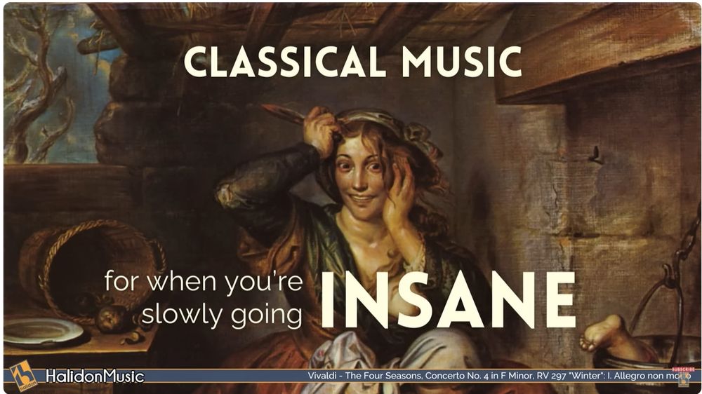 Screenshot of YouTube mic by The Halidon Music: classical music for when you're slowly going insane 