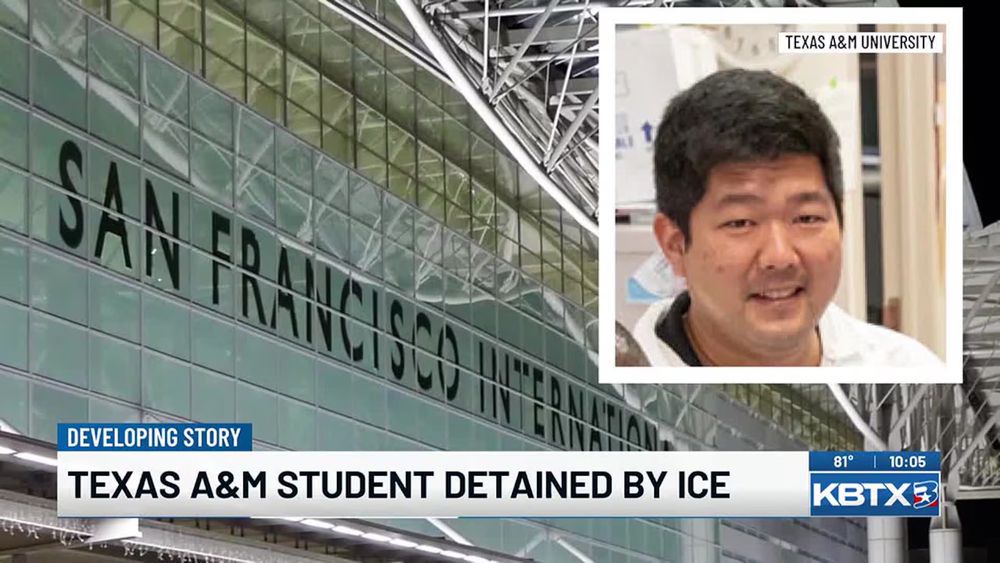 Texas A&M Student Detained by ICE, with an inset of Will's face.