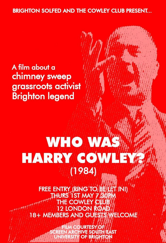 Poster for the screening of the film Who Was Harry Cowley (1984) at the Cowley Club.