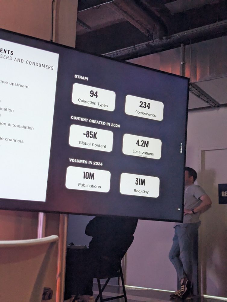 Their strapi metrics: 4.2M entries multiplied by 50 locales