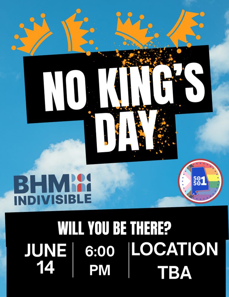 Today, Indivisible and a coalition of pro-democracy partner organizations announced the NO KINGS Nationwide Day of Defiance on Flag Day (June 14). The actions are set to take place during Donald Trump’s military parade in Washington, D.C., on June 14. Instead of allowing this military parade to be the center of gravity, activists will make action everywhere else the story of America that day. 
Alongside local organizers, partners, and leaders from across the pro-democracy and pro-worker movements, activists across the country will come together for marches, rallies, and demonstrations to reject corrupt, authoritarian politics in the United States.
“Donald Trump wants tanks in the streets and a made-for-TV display of dominance for his birthday. A spectacle meant to look like strength. But real power isn’t staged in Washington — it rises up everywhere else.
“June 14th is also the U.S. Army’s birthday — a day that marks when Americans first organized to stand up to a king. Trump isn’t honoring that legacy. He’s hijacking it to celebrate himself.
“From city blocks to small towns, from courthouse steps to community parks, we’re taking action to reject authoritarianism and show the world what democracy actually looks like: people, united, refusing to be ruled.
“We’re not gathering to feed his ego. We’re building a movement that will leave him behind. The flag doesn’t belong to Donald Trump. It belongs to us.
A core principle behind all No Kings events is a commitment to nonviolent action. We expect all participants to seek to de-escalate any potential confrontation with those who disagree with our values and to act lawfully at these events. Weapons of any kind, including those legally permitted, should not be brought to events.