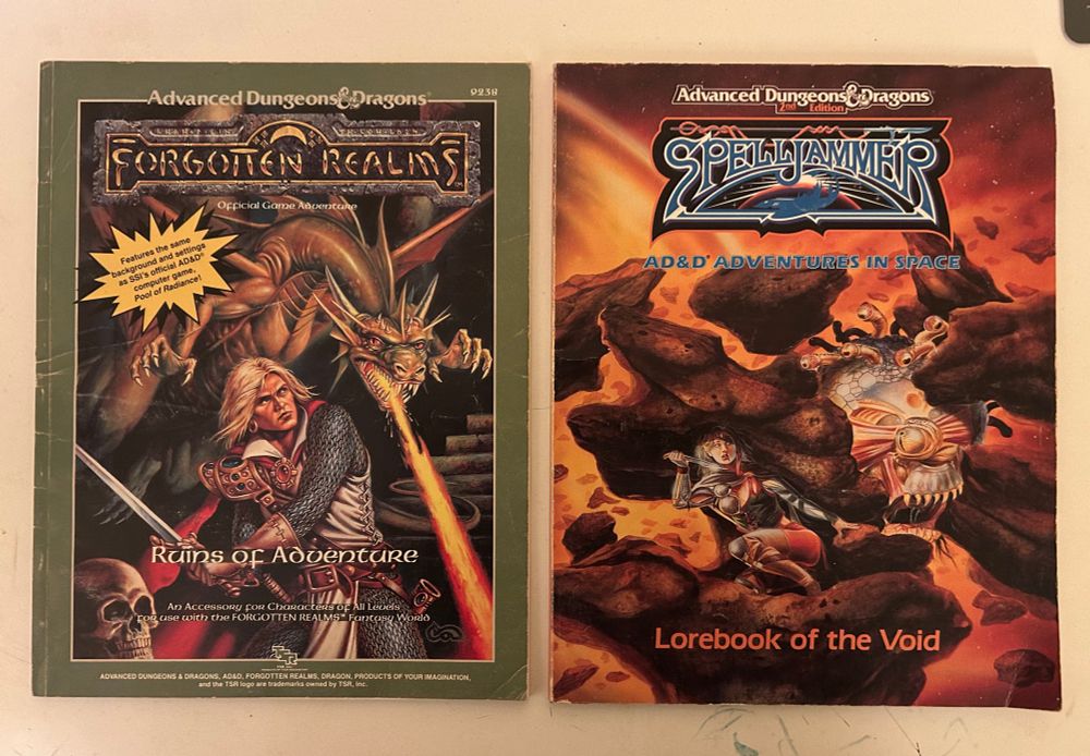 Forgotten Realms and Spelljammer AD&D modules 