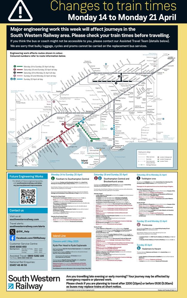 Map of SWR engineering works. 