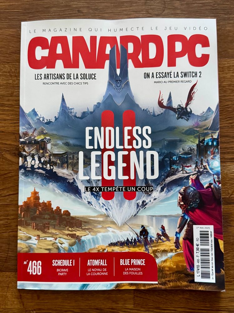 Couverture du magazine Canard PC 466, avec, à la une, Endless legend 2 - Le 4x tempête un coup. 
