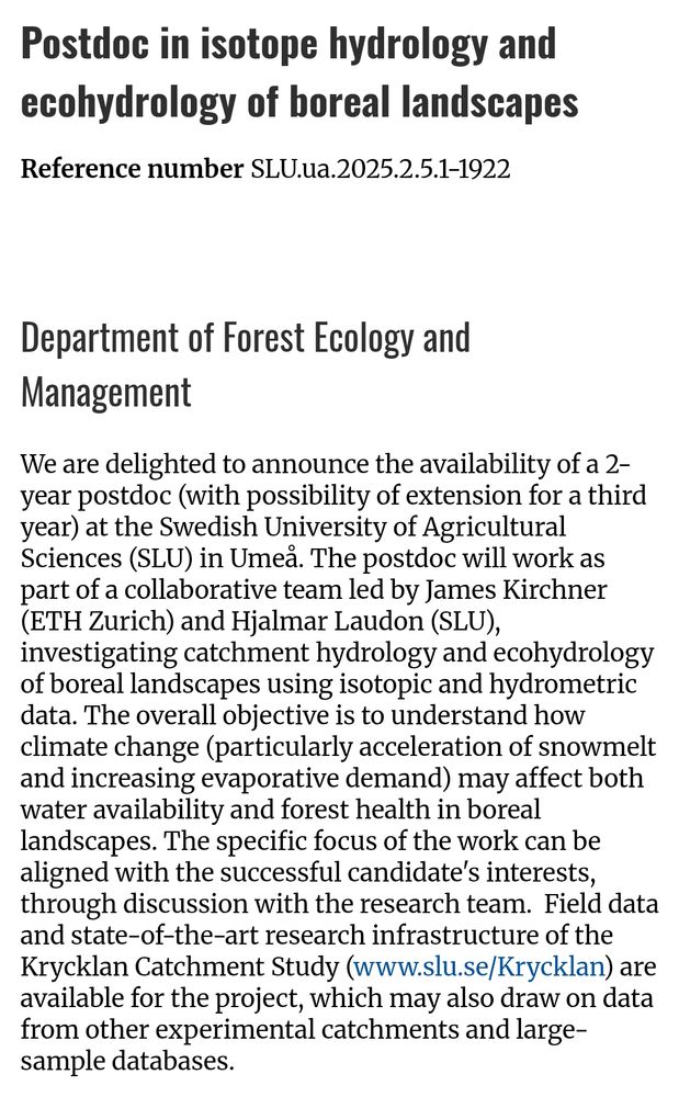 Screenshot of the info provided in the link

https://www.slu.se/en/about-slu/work-at-slu/jobs-vacancies/