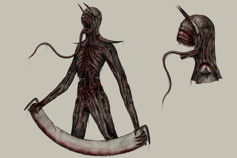 cut by me. An angled view of a slender humanoid, his belly ripped open. in his chest a giant cross is was cut. he is holding a two man saw. His skin full of bruises and cuts. no eyes or nose. long teeth and tongue. To his right a side view of his jaw. Fate can take many forms. for some it is salvation. For others a curse. Your actions carrie consequences. break free. it hurts. It hurts. cut it out. . cut it out. cut by me. An angled view of a slender humanoid, his belly ripped open. in his chest a giant cross is was cut. he is holding a two man saw. His skin full of bruises and cuts. no eyes or nose. long teeth and tongue. To his right a side view of his jaw. Fate can take many forms. for some it is salvation. For others a curse. Your actions carry consequences. break free. it hurts. It hurts. cut it out. . cut it out.