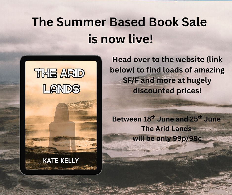 Cover for the Arid Lsnds with words the based book sale is now live!!