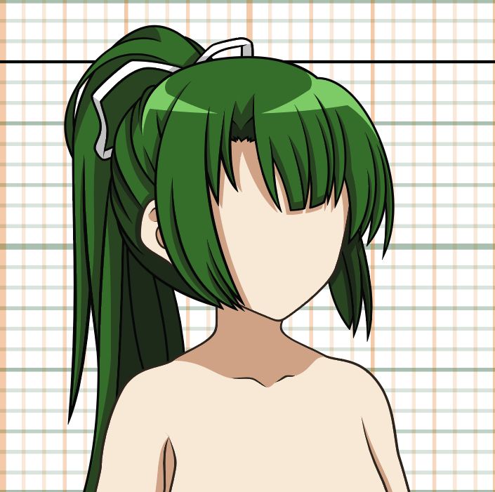 2D vector illustration of a human character head, no facial features