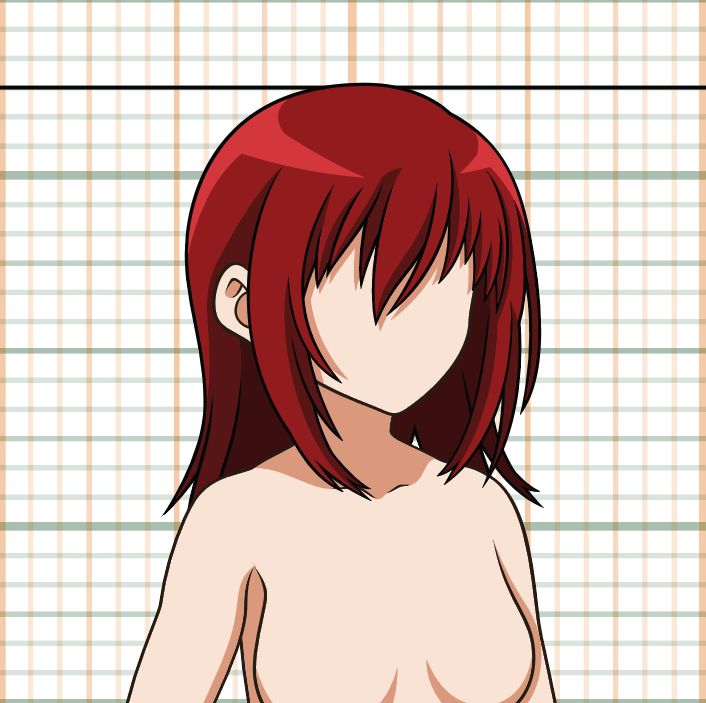 2D vector illustration of a human character head, no facial features