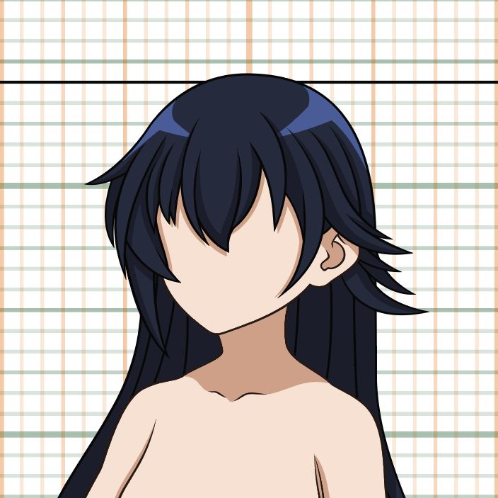 2D vector illustration of a human character head, no facial features