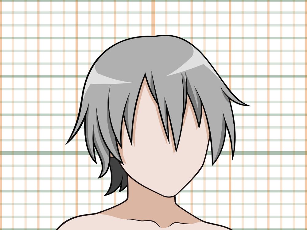 illustration of a human character head, no facial features