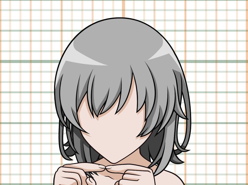 illustration of a human character head, no facial features
