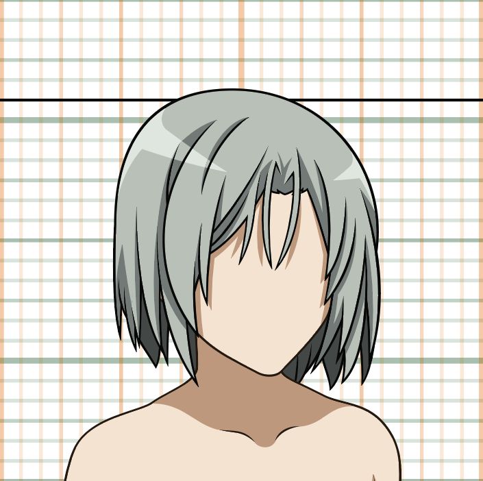 2D vector illustration of a human character head, no facial features