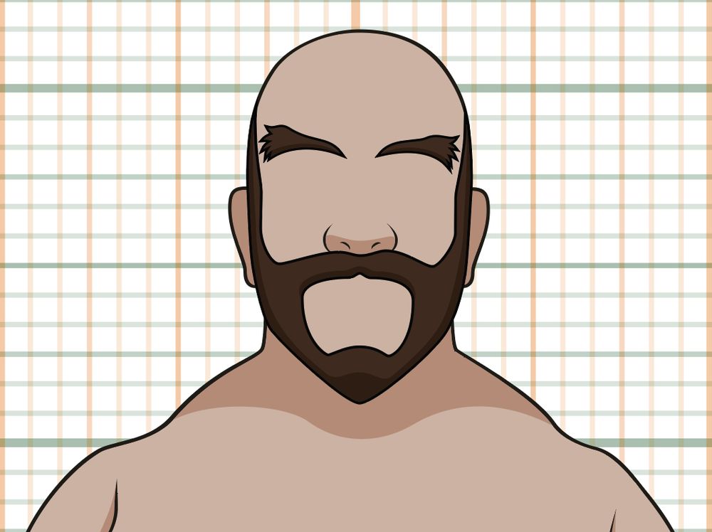 illustration of a human character head, no facial features