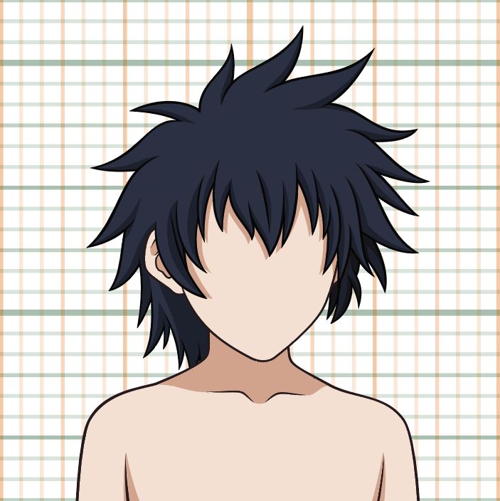 2D vector illustration of a human character head, no facial features