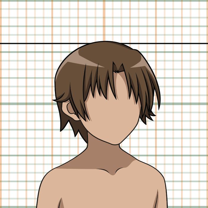 2D vector illustration of a human character head, no facial features
