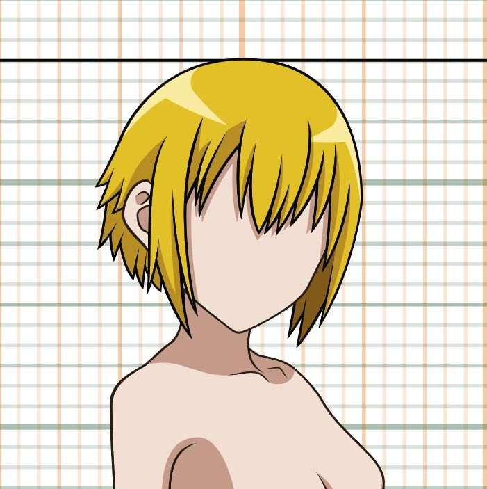 2D vector illustration of a human character head, no facial features