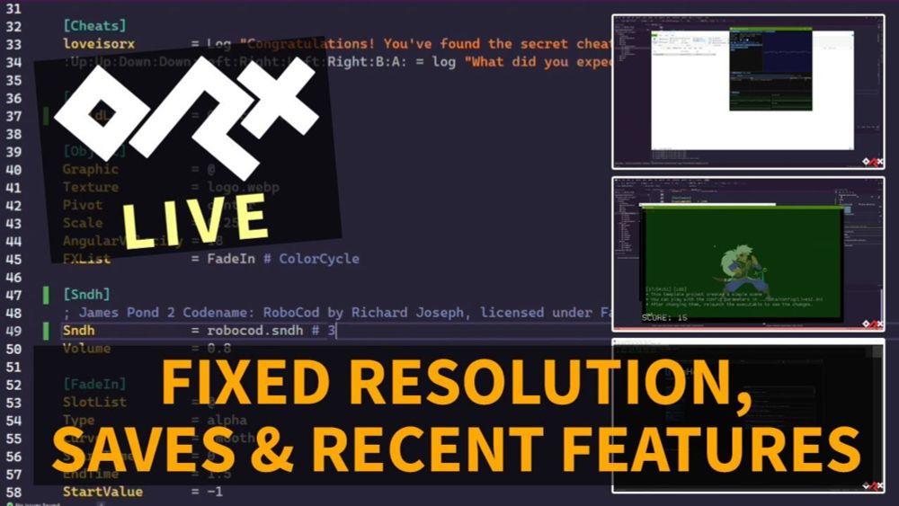 Orx Live Session #12 - Fixed Resolution, Saves & Recent Features