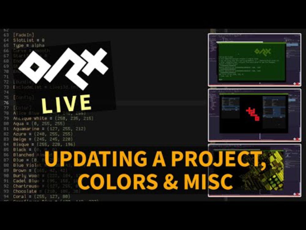 Orx Live Session #13 - Updating a Project, Colors & Misc