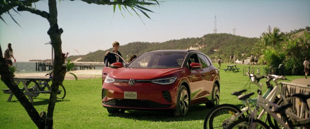 The most obvious product-placement shot in years: A Volkwagon parked in the center of the frame, exactly like you'd imagine in a car commercial with a financing overlay.