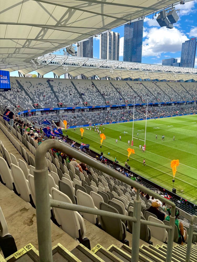 Cook Islands 🇨🇰 scoring a try against South Africa 🇿🇦 in the Men’s Rugby League World Cup southern hemisphere playoff, on 9-11-25 at Western Sydney Stadium