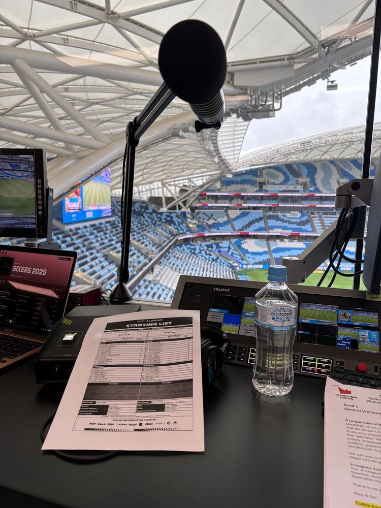 the view from the ground announcer’s box at Allianz Stadium