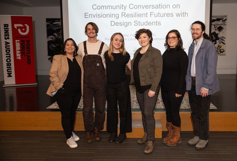 Student presenters (L-R): Eloisa DeGroote and Rohan Glendinning (University of Maine at Augusta), Avondale Nixon (University of Toronto), Jayna Sames (University of Michigan), Amanda Carmen Bower (Cornell University) and Garrett Craig-Lucas (Harvard Graduate School of Design).