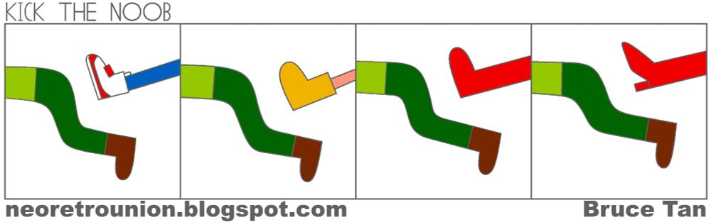 Characters kicking the RuneScape Noob: Sakura Kinomoto, Rit, Tyris Flare, Volcana.
