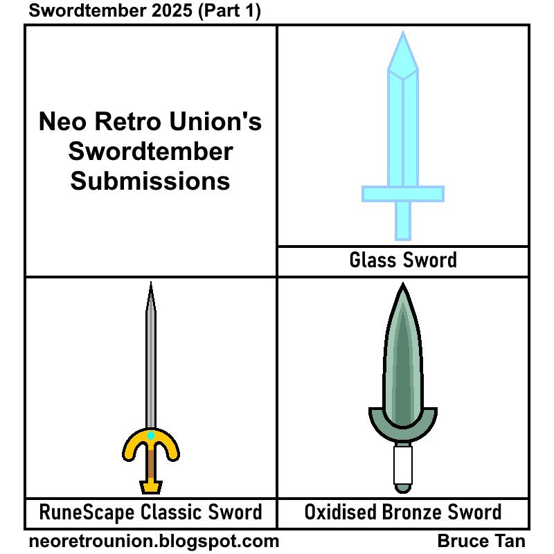 Swords featured in this Swordtember comic: Glass Sword, RuneScape Classic Sword, Oxidised Bronze Sword