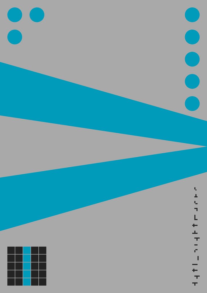 a poster in a grey/light blue color y2k graphic design