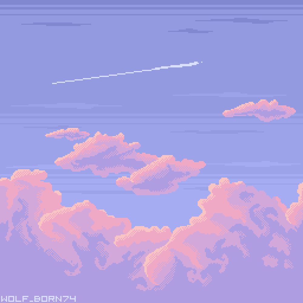 Pixel Art Sunset Sky by Wolf_Born74
