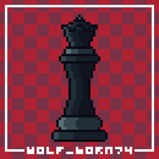 Pixel Art Queen Chess Piece by Wolf_Born74