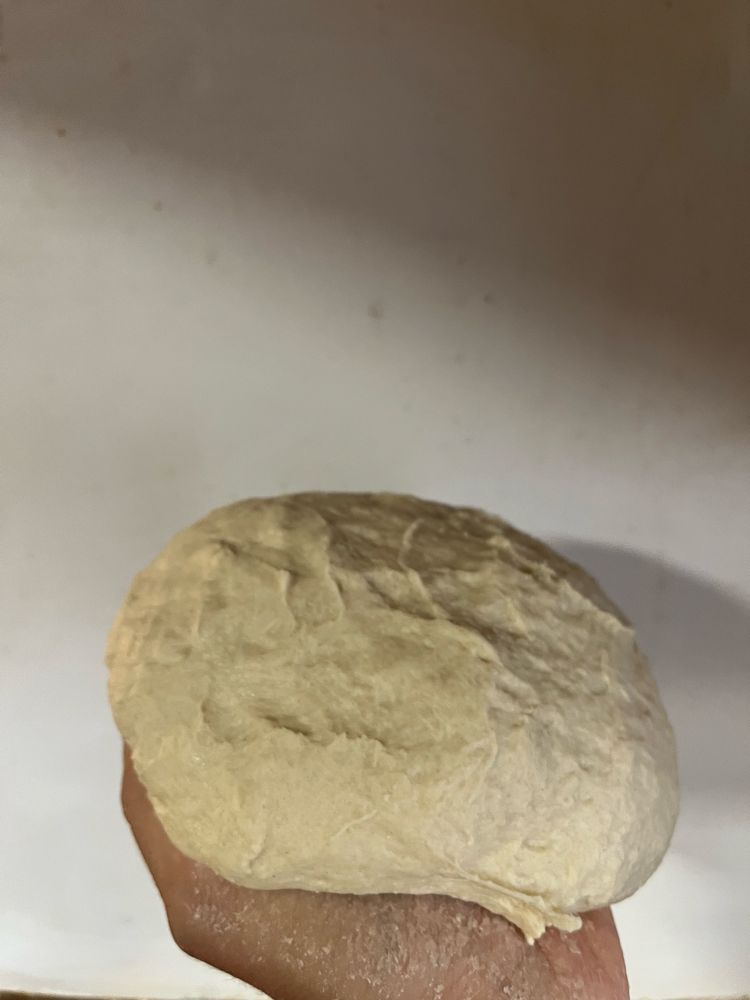 Boule de pate a pain tenue en main