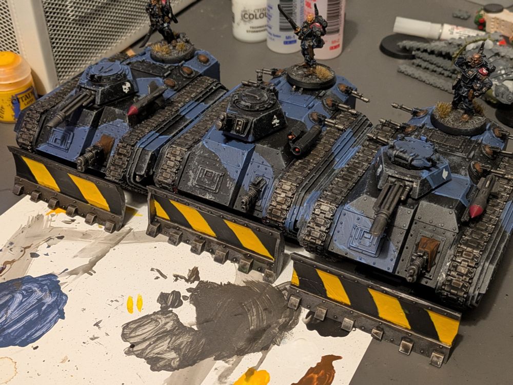 Trio of Urban Camo Chimera for Warhammer 40k Imperial Guard