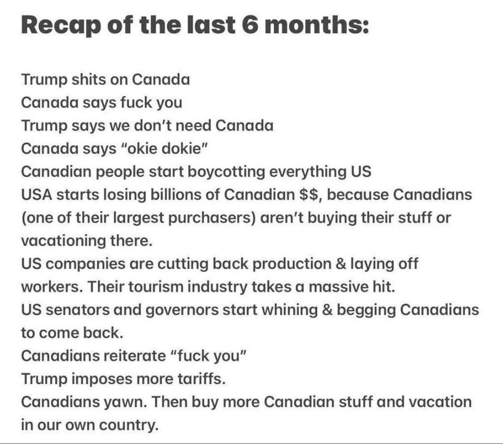 Canada is doing great since tariffs, US is not…