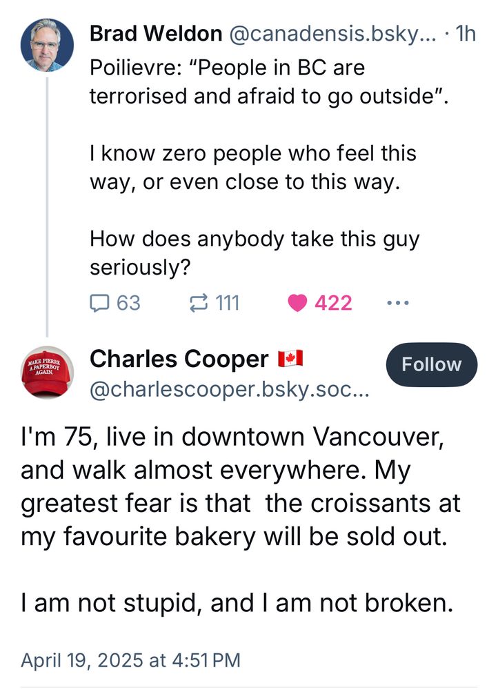 Response: My greatest fear is that my favourite bakery will run out of croissants. 