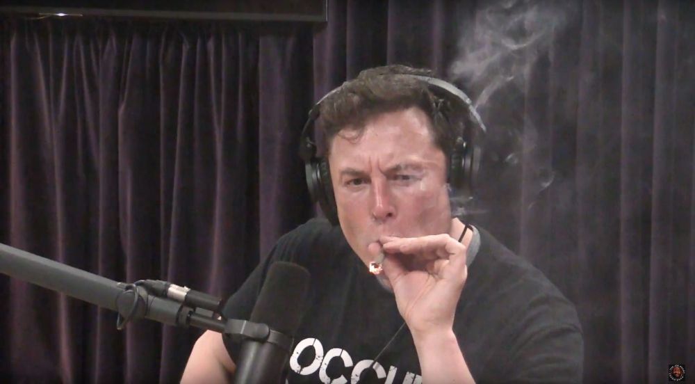 Elon smoking a joint