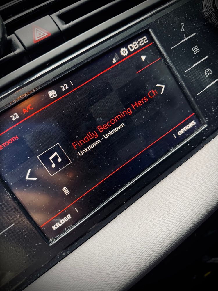 Car display playing the audiobook for Finally becoming Hers by Kathleen Löwin